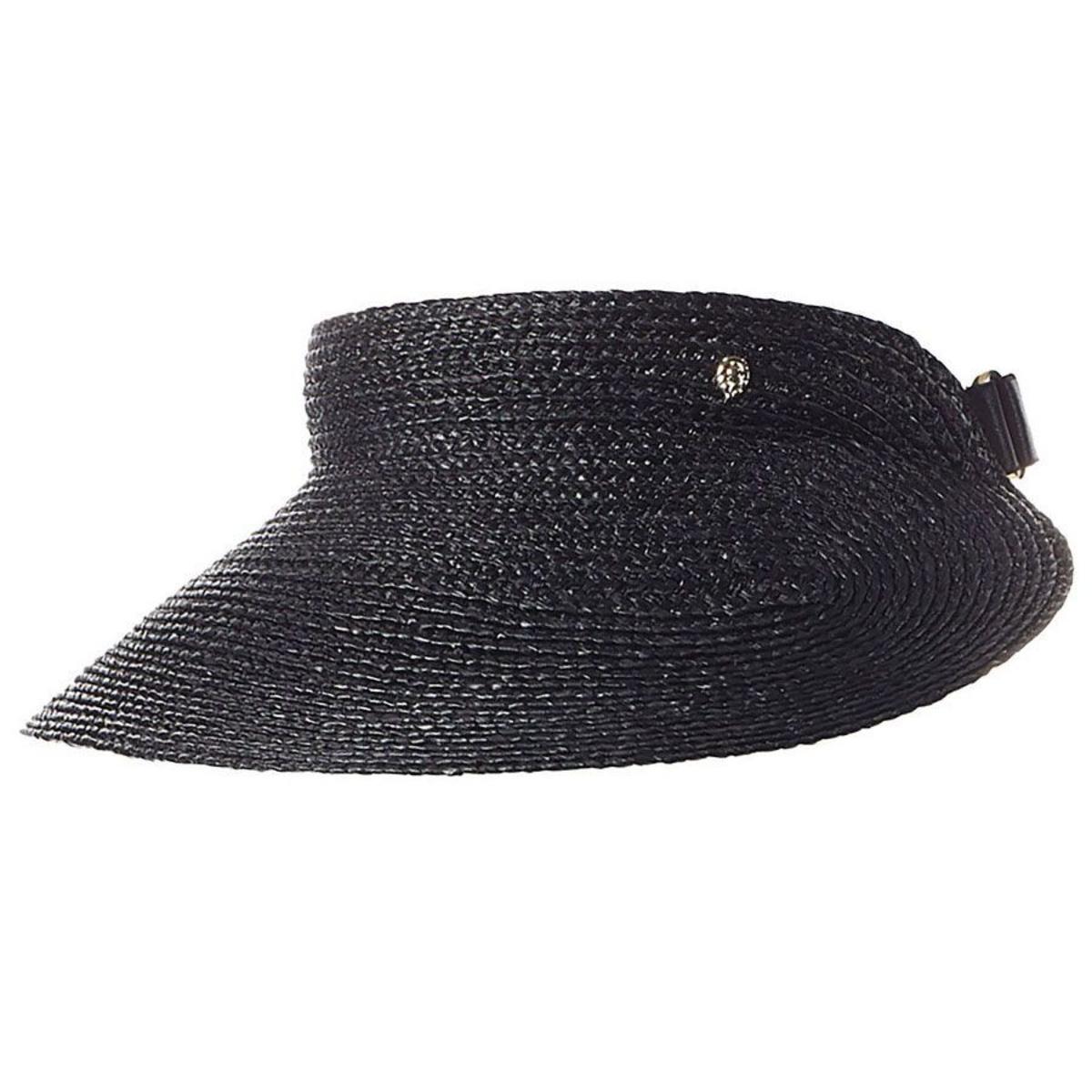 Helen Kaminski | Marisol Raffia Straw Braid Visor | 197201 | lead | CHARCOAL