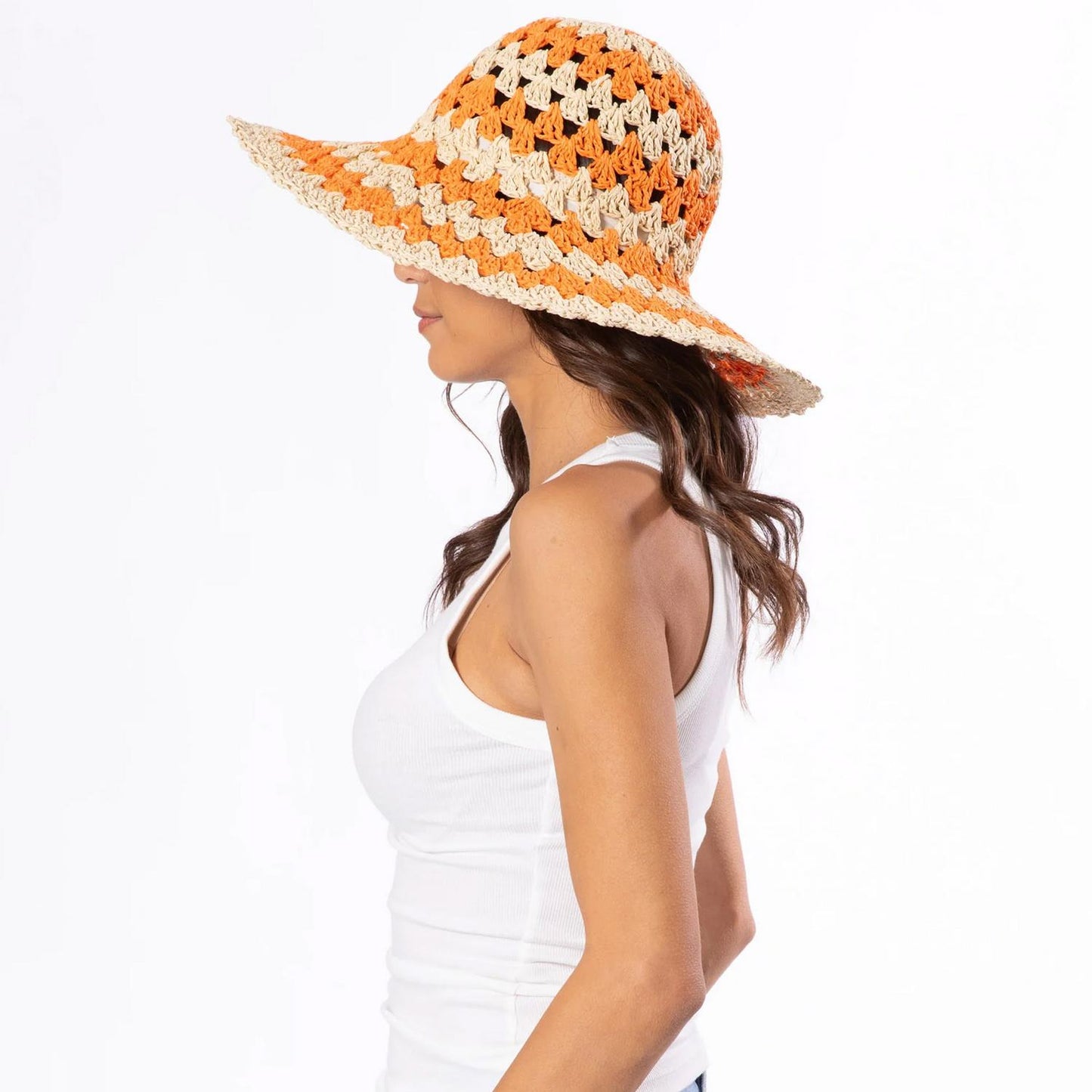 San Diego Hat Company | Julep Toyo Straw Sun Hat | 103598 | lsftwo | ORANGE STRIPE
