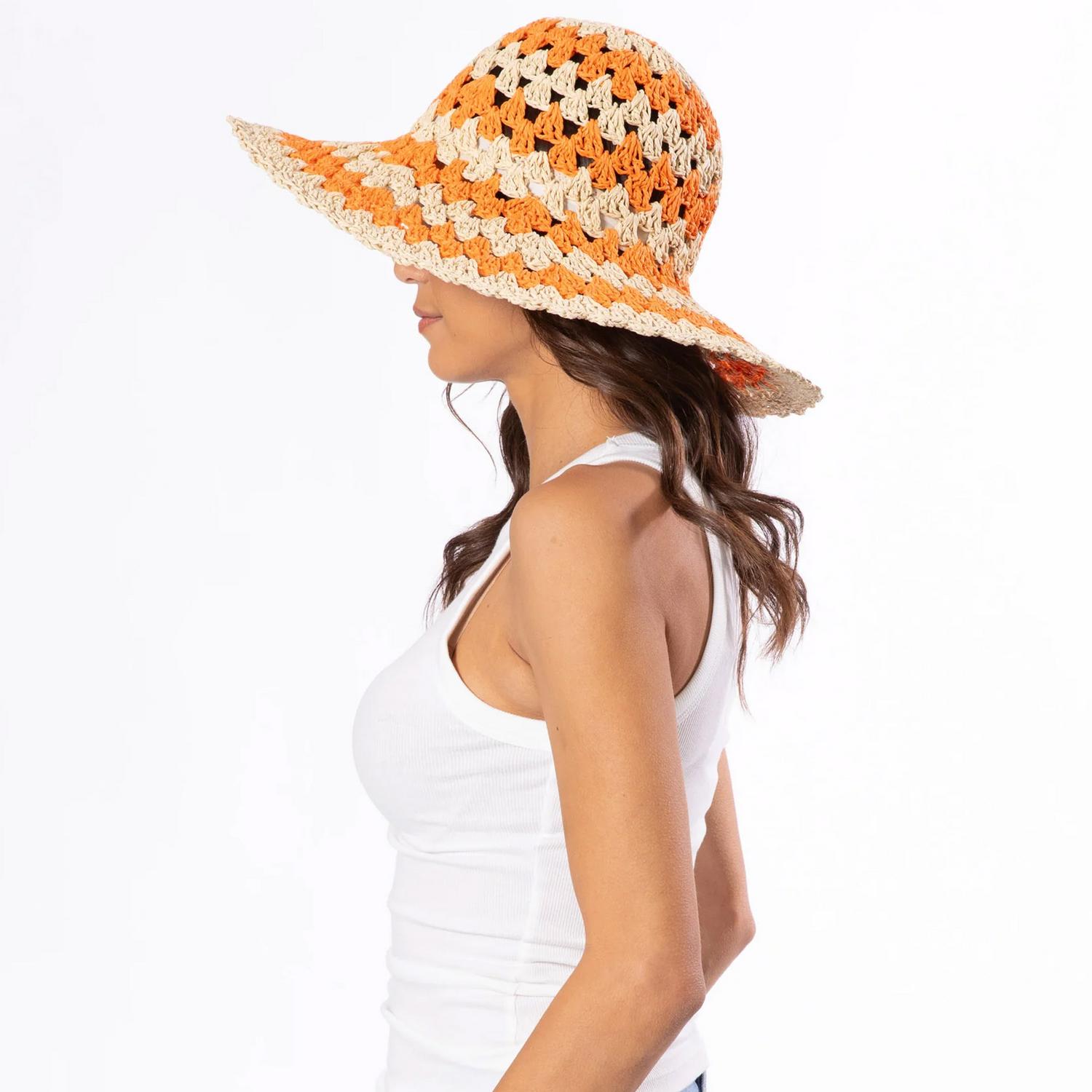 San Diego Hat Company | Julep Toyo Straw Sun Hat | 103598 | lsftwo | ORANGE STRIPE