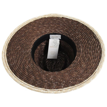 Joanna Festival Wheat Straw Fedora Hat - Dark Earth/Honey & Honey/Sand