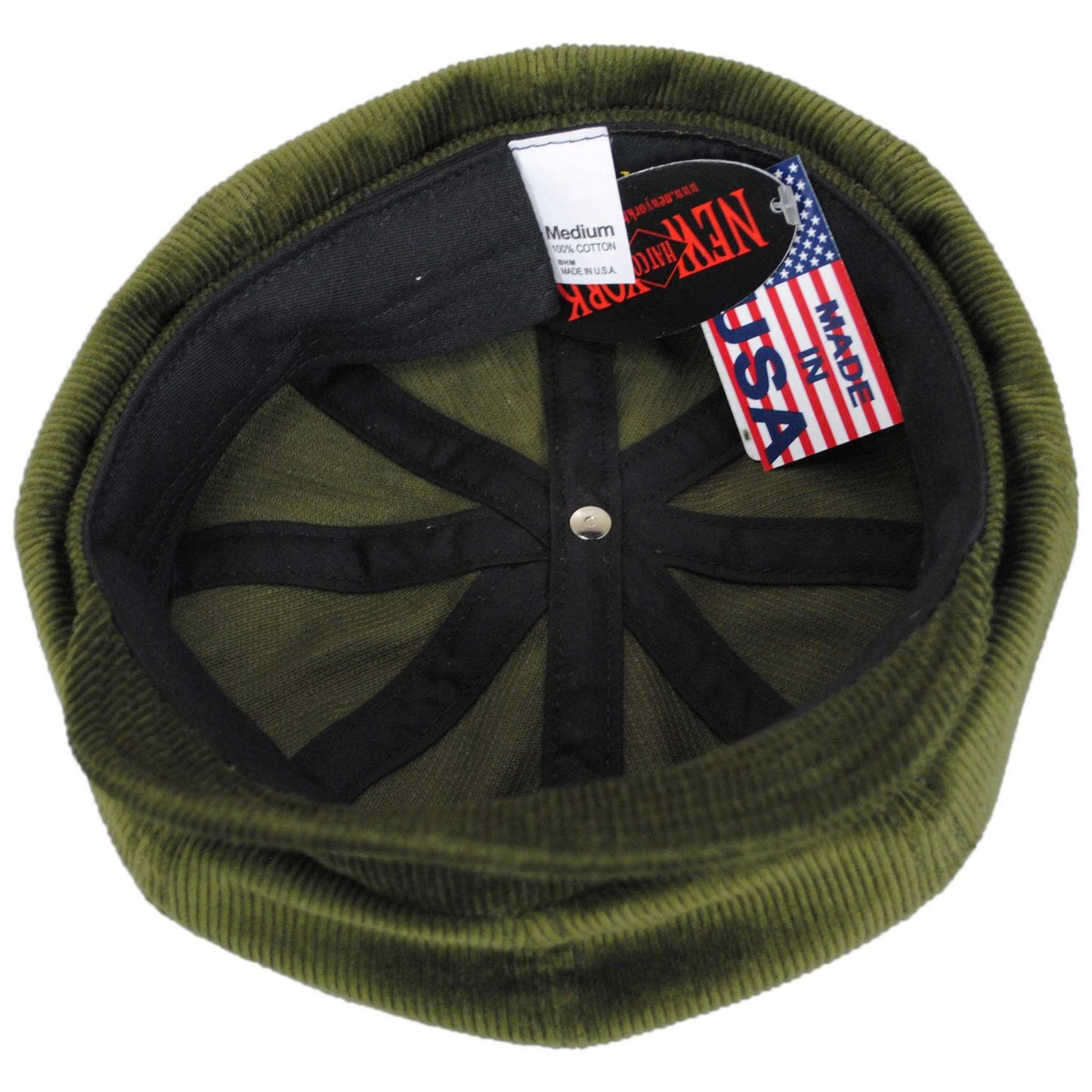 NEW YORK HAT CO | Cotton Corduroy Spitfire Newsboy Cap | 161111 | under | OLIVE