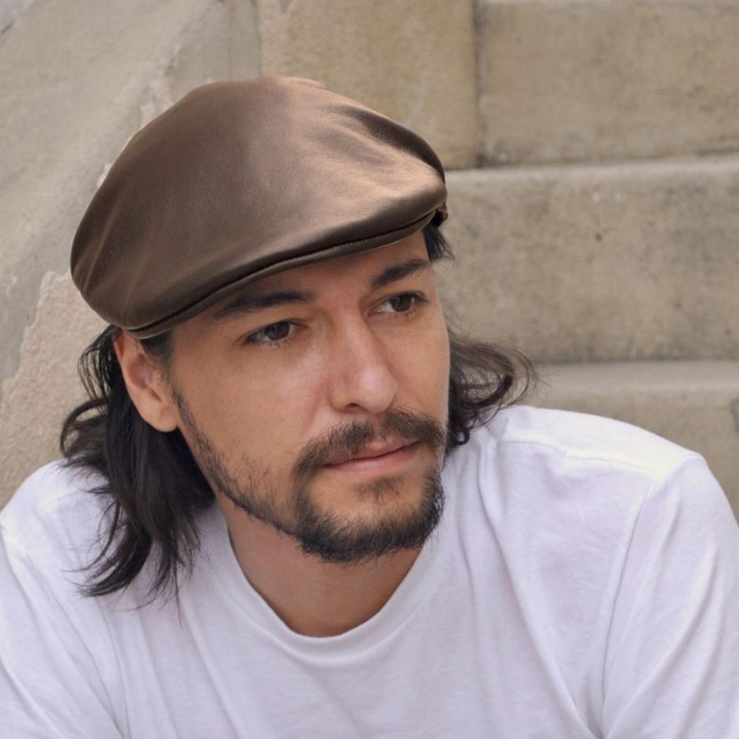 Stefeno Hats | Lambskin Luxe Ascot Cap | 171503 | lsmone | BROWN