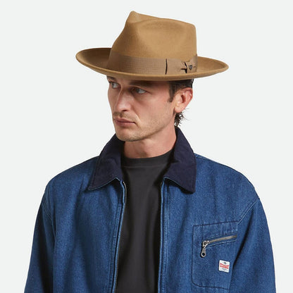 BRIXTON HATS | Swindle Convertabrim Wool Felt Fedora Hat | 135605 | lsmone | ANTIQUE BRONZE
