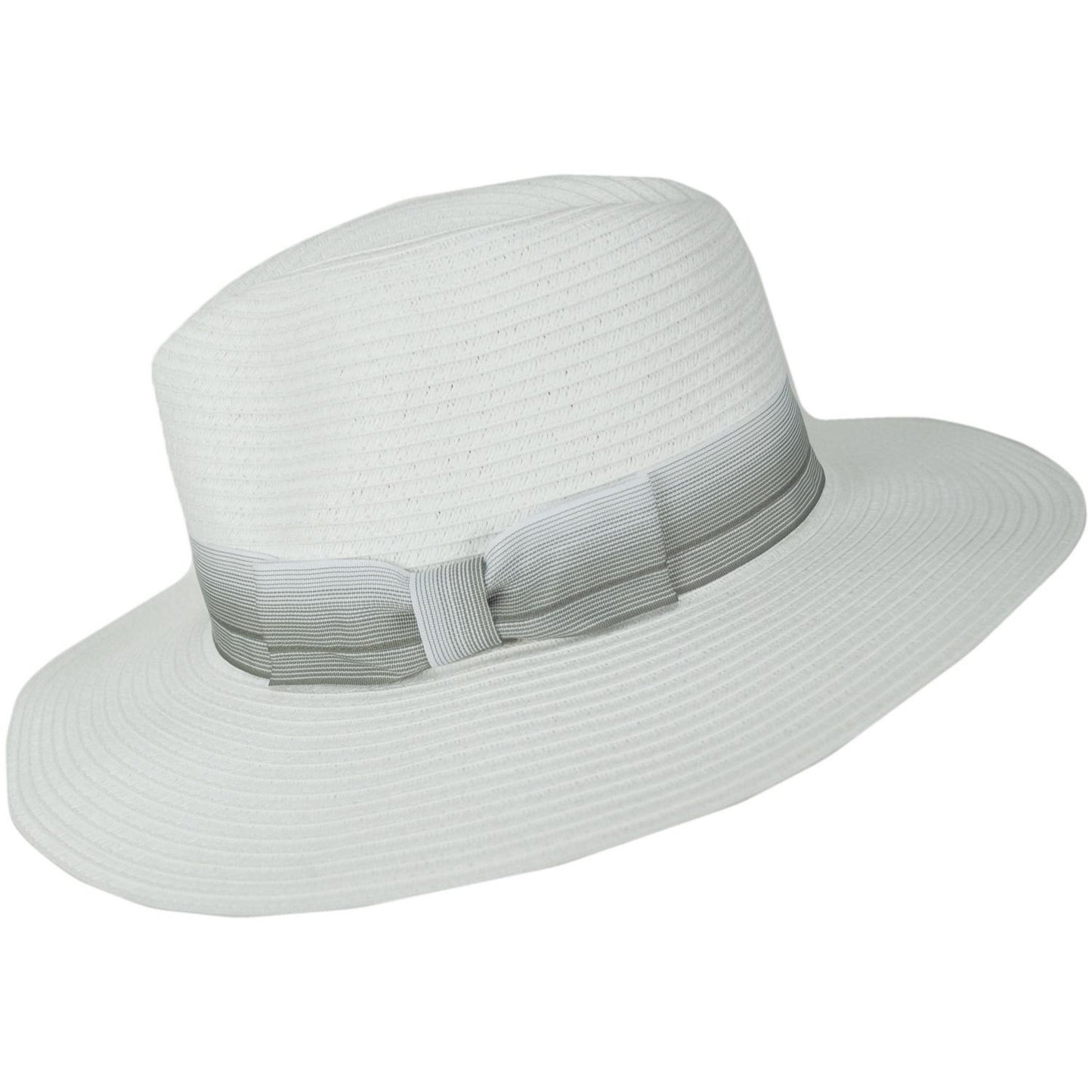 Physician Endorsed | Sicily Toyo Straw Fedora Hat | 102650 | profile | WHITE/GREY