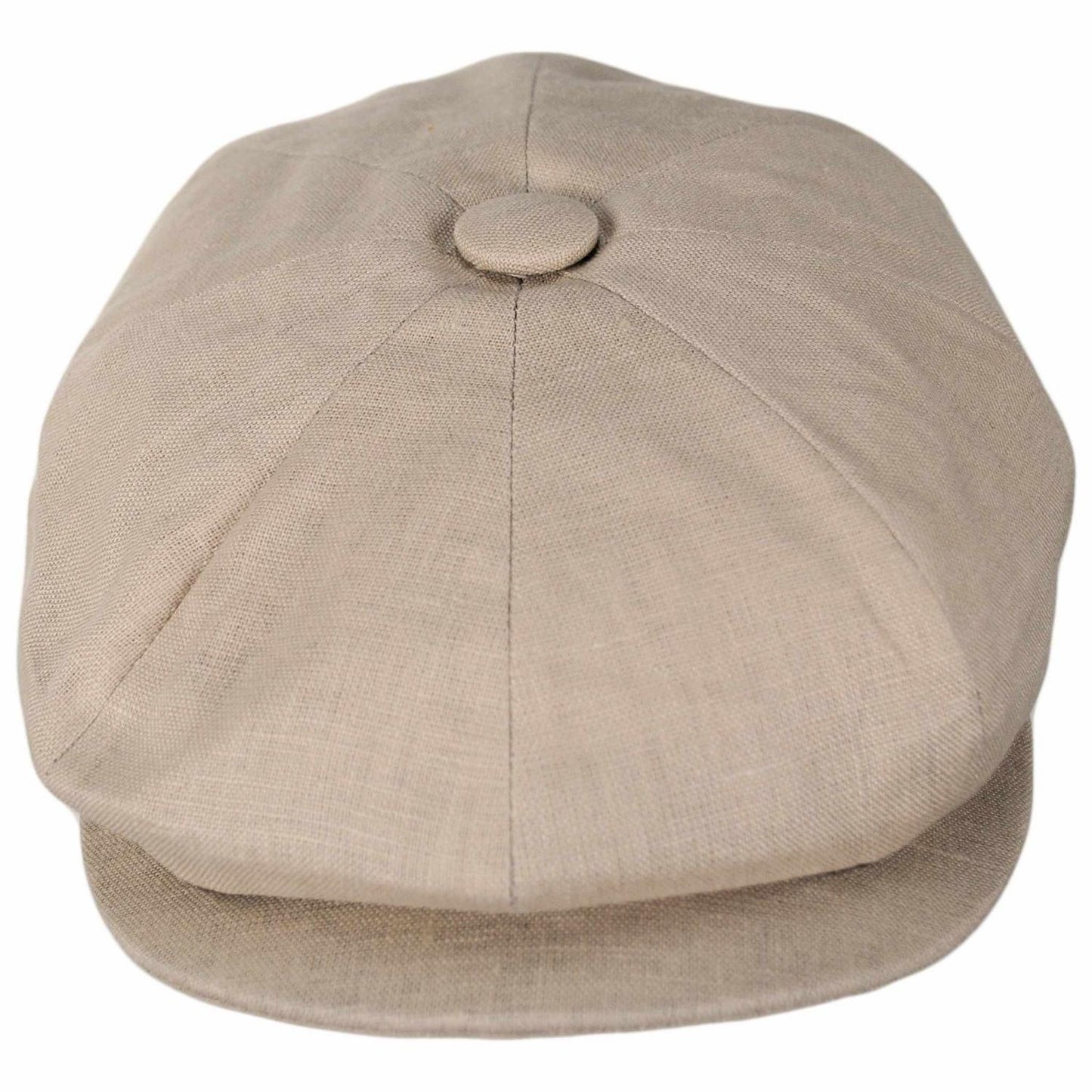 Jaxon Hats | Linen and Cotton Newsboy Cap | 167774 | front | NATURAL