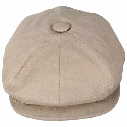 Jaxon Hats | Linen and Cotton Newsboy Cap | 167774 | front | NATURAL