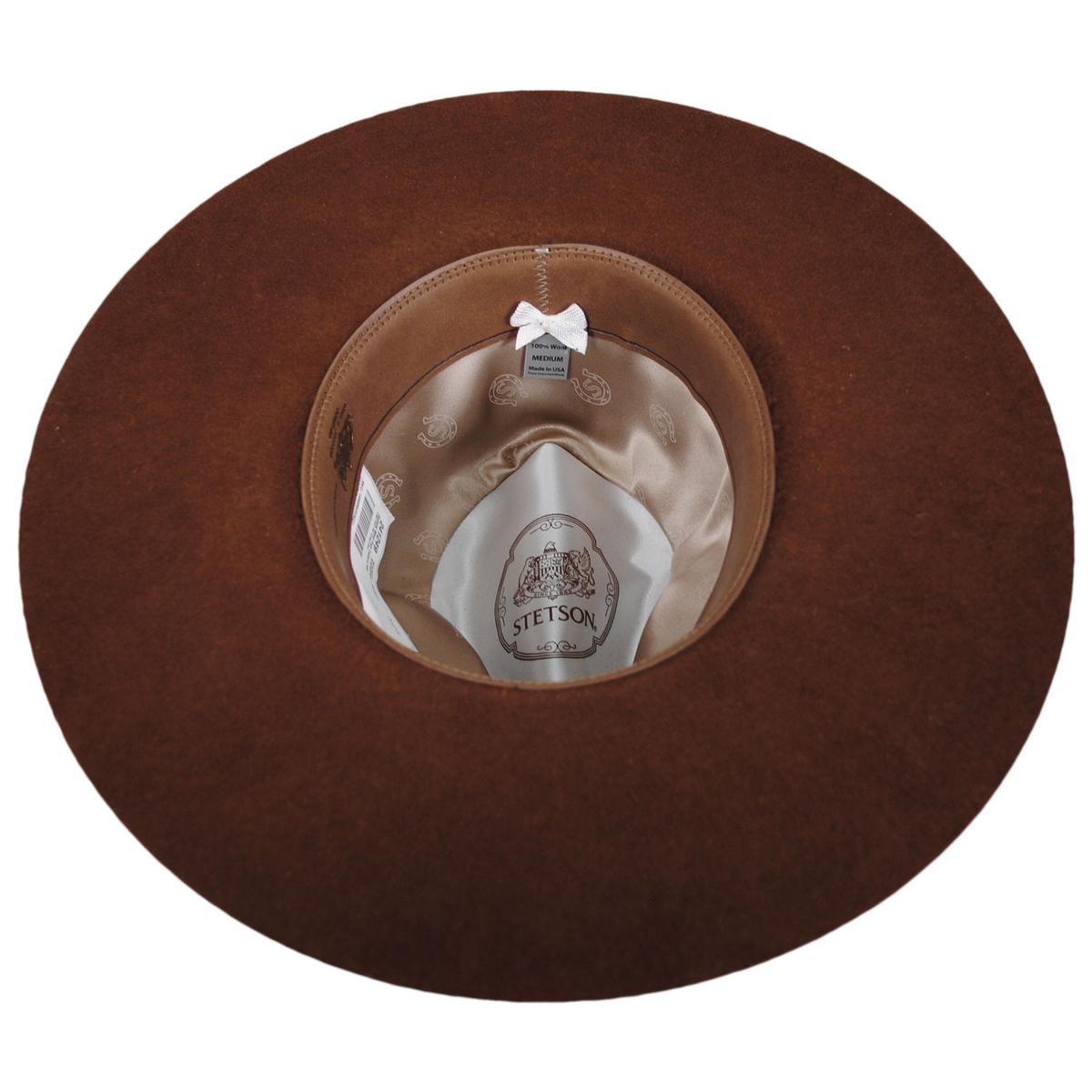 Stetson | Sedona Wool Felt Fedora Hat | 130737 | under | COGNAC