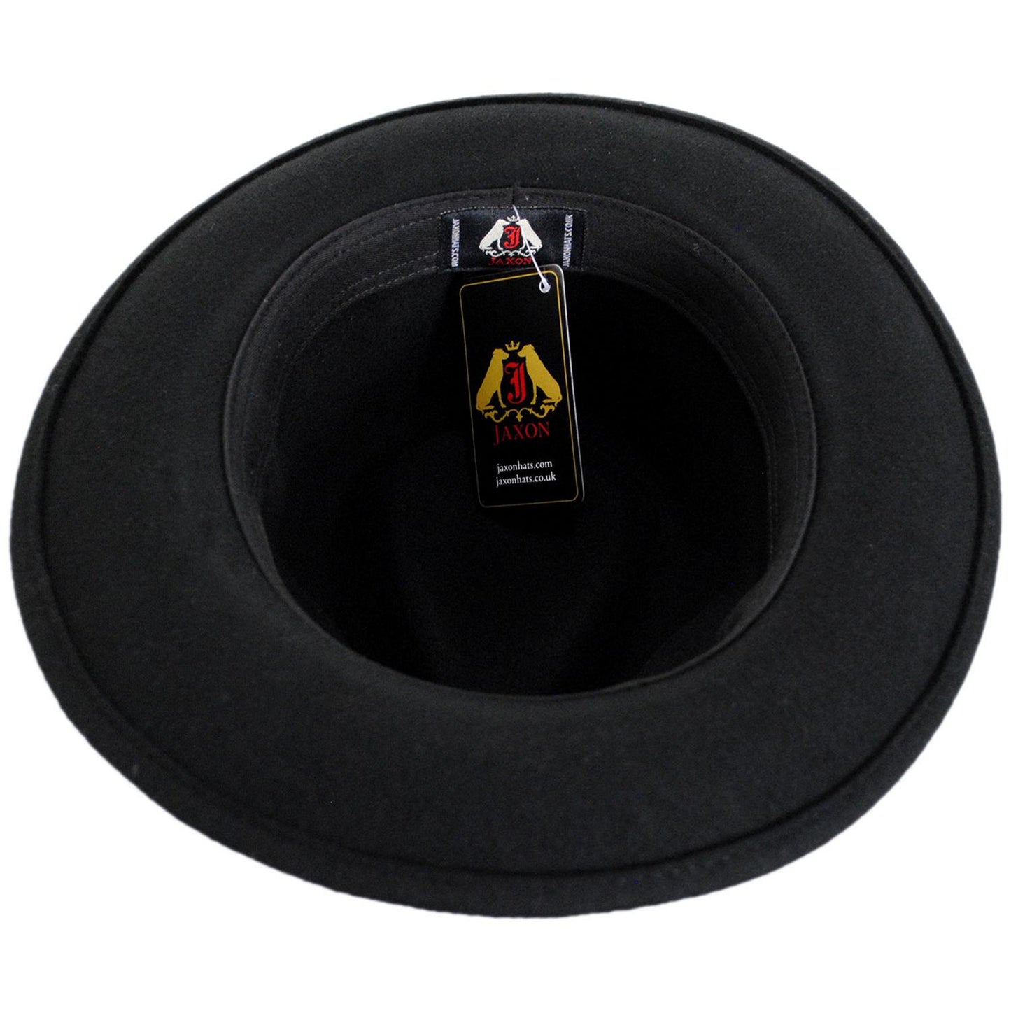 Jaxon Hats | C-Crown Crushable Wool Felt Fedora Hat | 135003 | under | BLACK