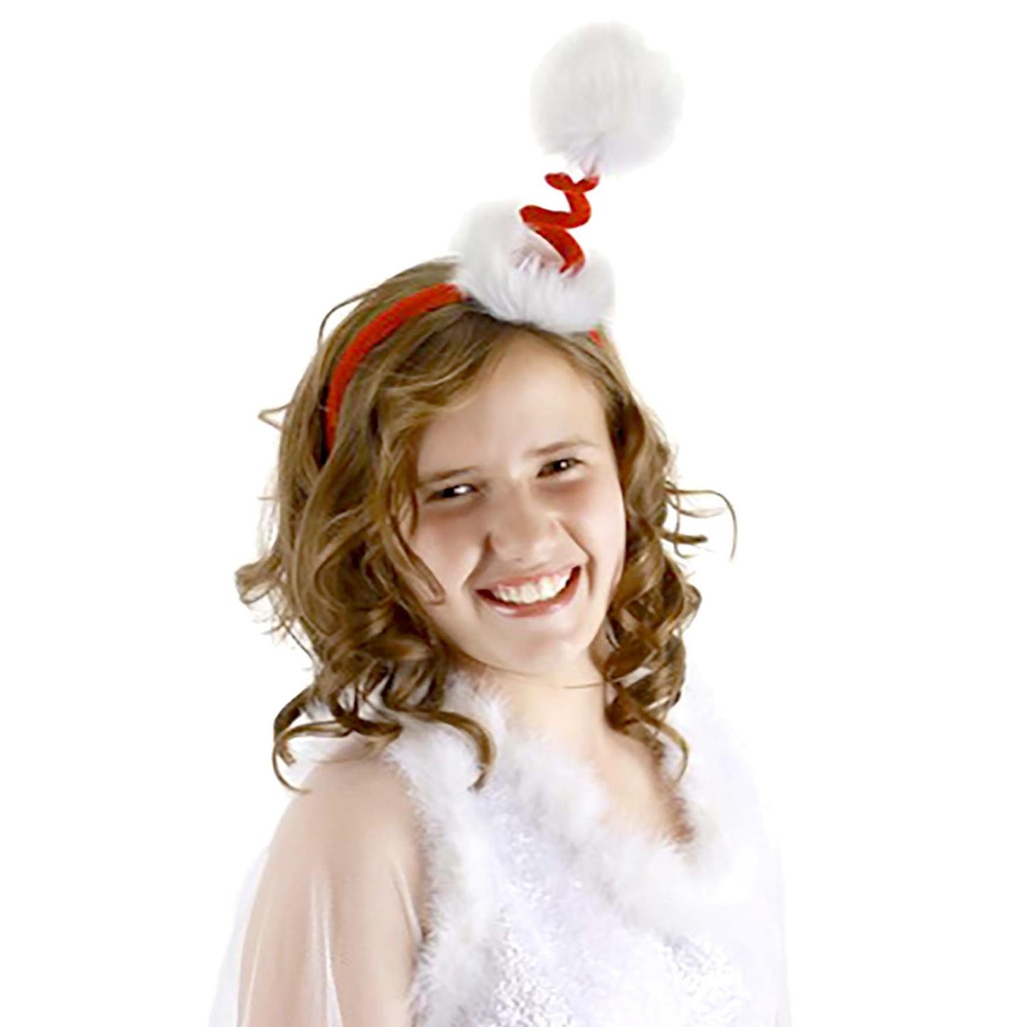 Elope | Springy Santa Fascinator Headband | 190497 | profile | RED/WHITE
