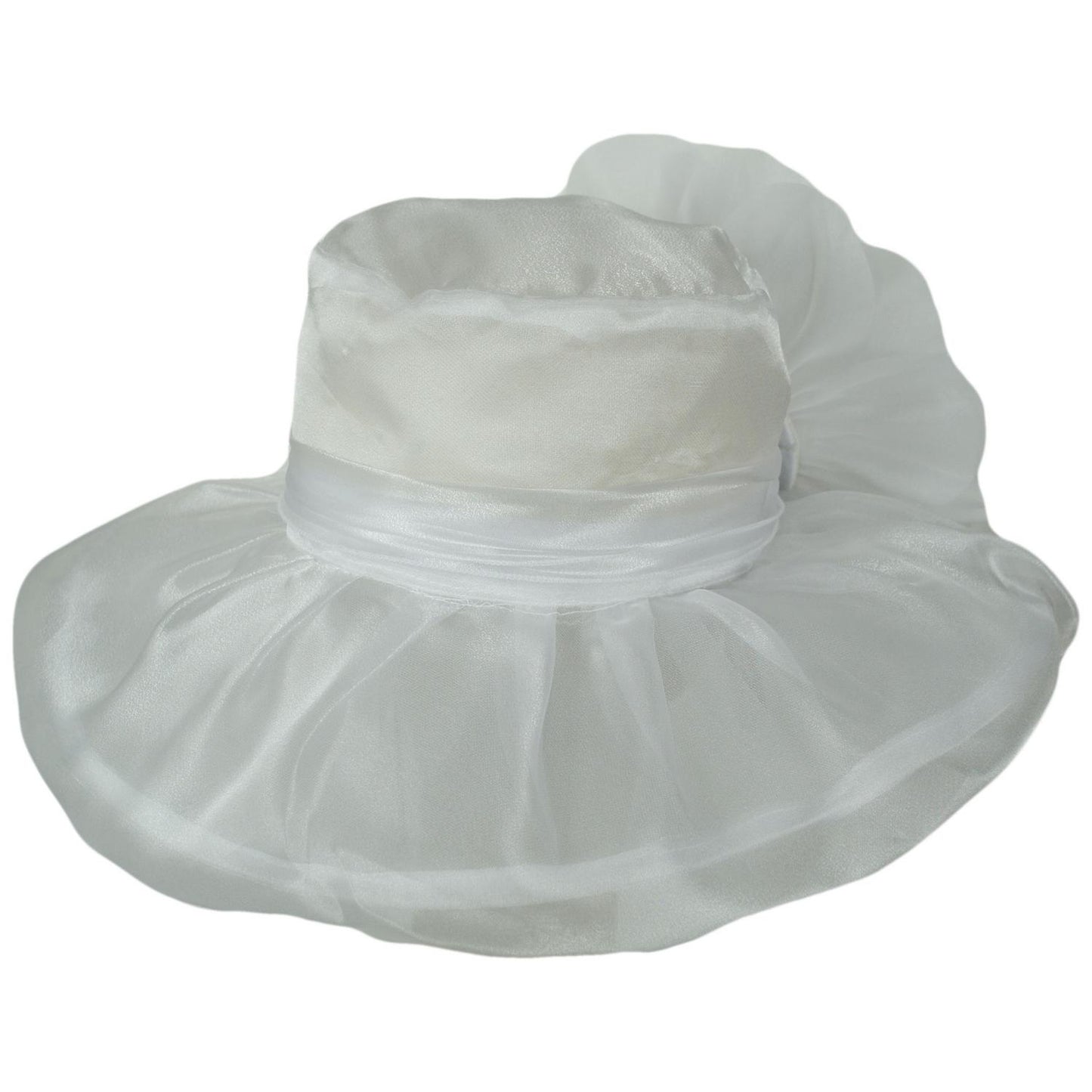 Sophia | Flower Clip Organza Dress Hat | 122910 | lead | WHITE