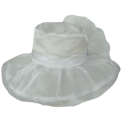 Sophia | Flower Clip Organza Dress Hat | 122910 | lead | WHITE