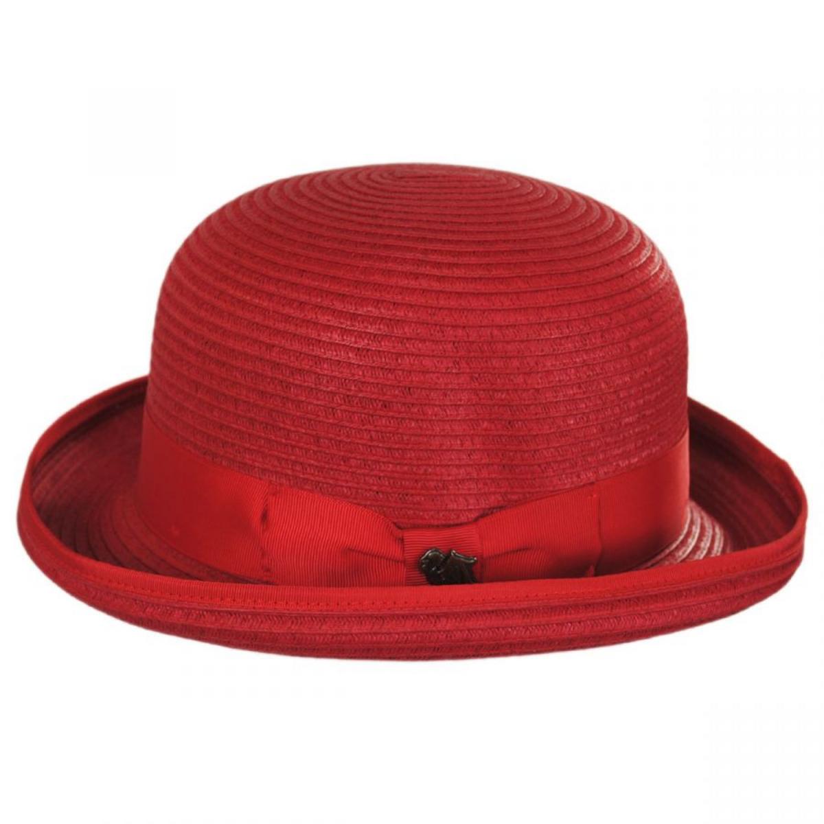 Bigalli | Kanye Toyo Straw Bowler Hat | 129228 | profile | RED