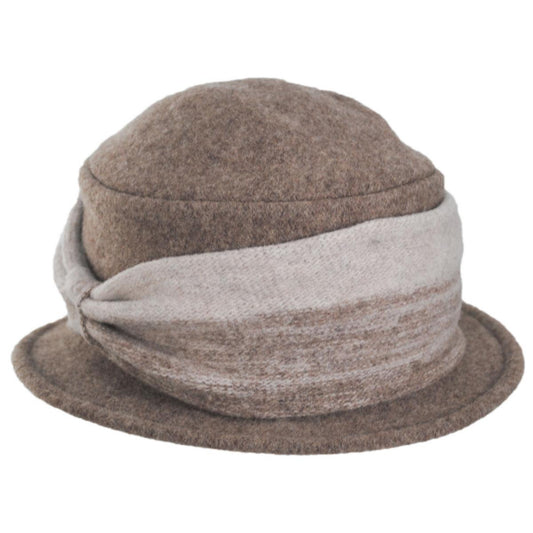 Scala | Mysaria Boiled Wool Cloche Hat | 106421 | lead | BROWN