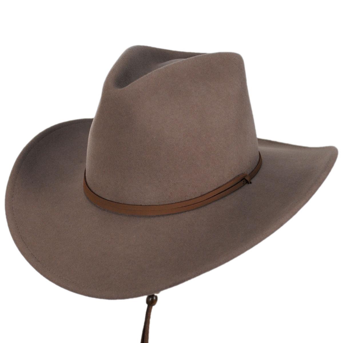 Bailey Western | Joe Eder Crushable Wool LiteFelt Earflap Western Hat | 130142 | lead | ALMOND