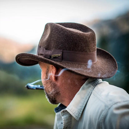 Indiana Jones | Officially Licensed Timary Crushable ProvatoKnit Safari Fedora Hat | 130466 | lsmone | BROWN