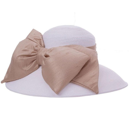 Toucan Collection | Silk Bow Toyo Straw Lampshade Hat - Made to Order