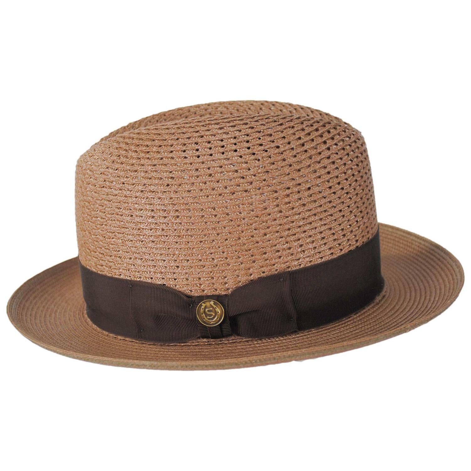 Stetson | Madison Milan Straw Fedora Hat | 127069 | profile | COGNAC