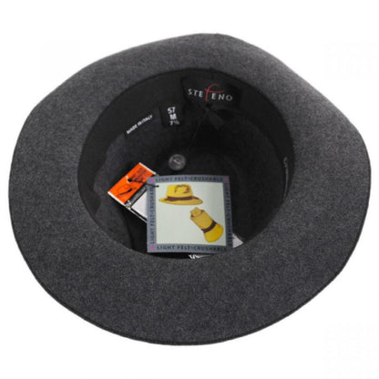 Stefeno Hats | Desmond Crushable Wool Felt Fedora Hat | 136066 | under | GREY MIX