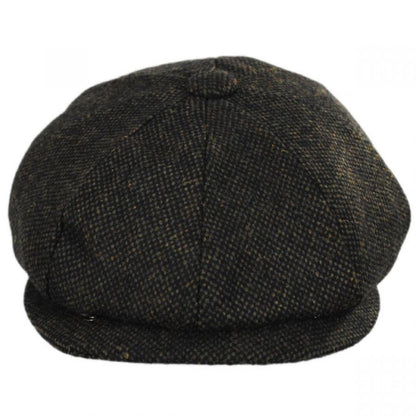 Jaxon Hats | Sidecar Nailhead Wool Blend Newsboy Cap | 167564 | front | GREEN/BLACK