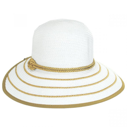 Jeanne Simmons | Metallic Sailor Knot Toyo Straw Facesaver Hat | 101741 | lead | GOLD