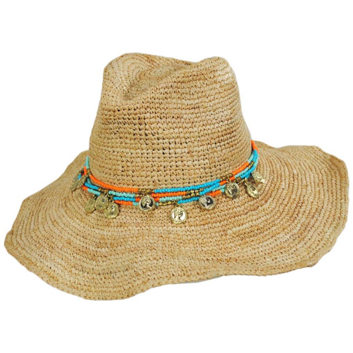 NIKKI BEACH | Ibiza Raffia Crochet Western Hat | 102716 | lead | NATURAL
