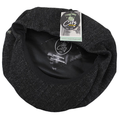City Sport Caps | Melange Wool Newsboy Cap | 175114 | under | CHARCOAL