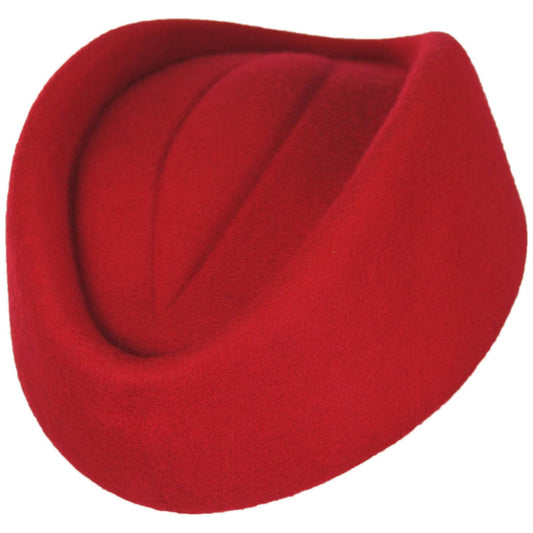 sur la tete | Stewardess Wool Felt Pillbox Hat | 157021 | lead | RED