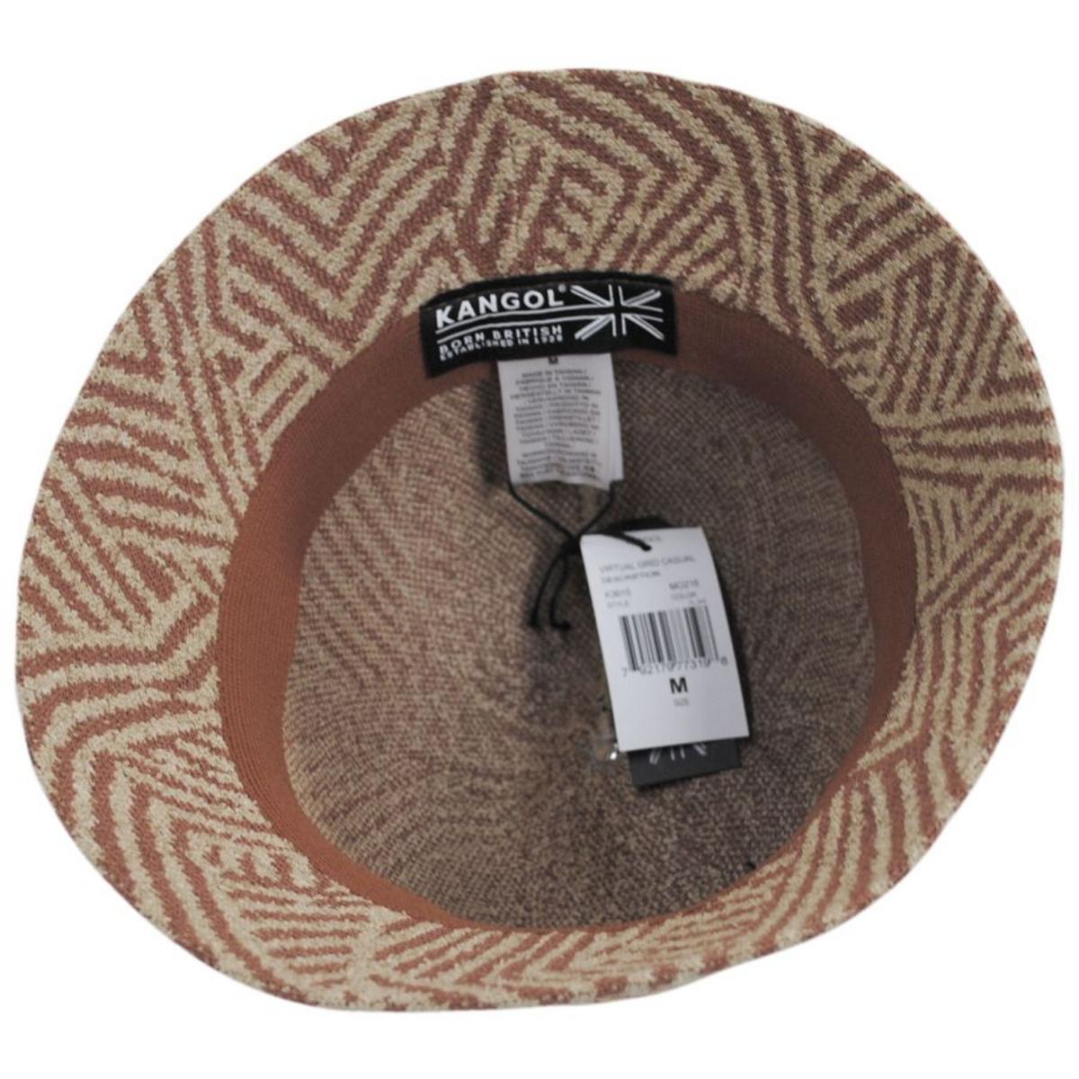 Kangol | Virtual Grid Casual Bucket Hat | 185801 | under | MAHOGANY/OAT