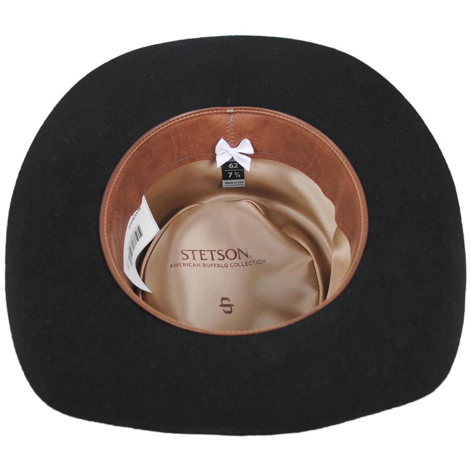 Stetson | Revenger Buffalo Fur Felt Western Hat | 130764 | under | BLACK