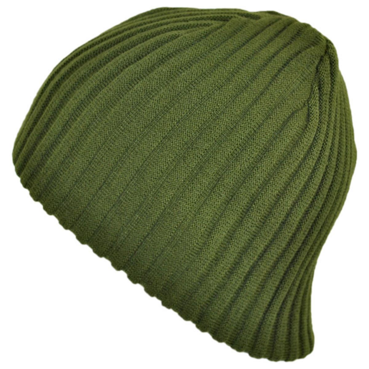 Jaxon Hats | Rib Knit Beanie Hat | 502903 | profile | OLIVE GREEN