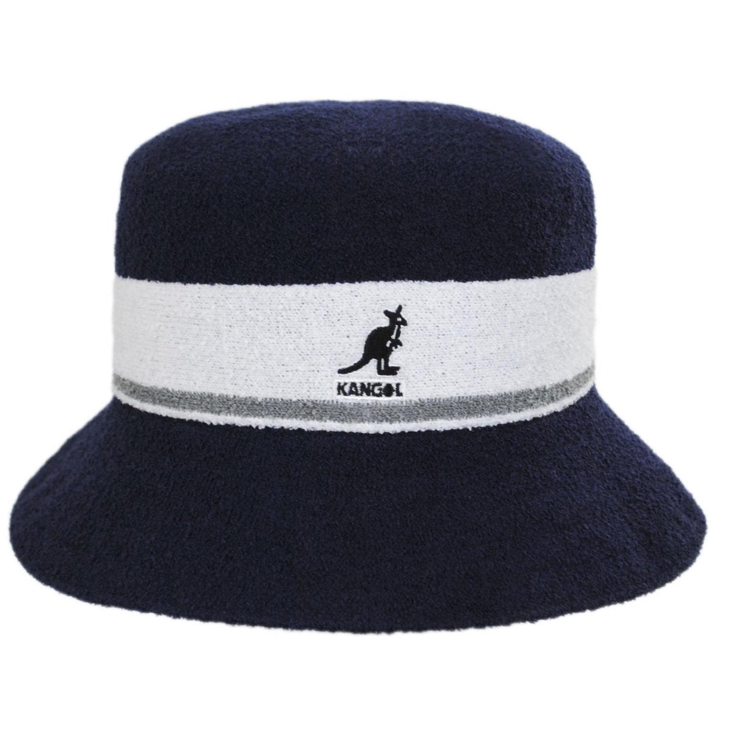 Kangol | Bermuda Stripe Bucket Hat | 185729 | front | NAVY