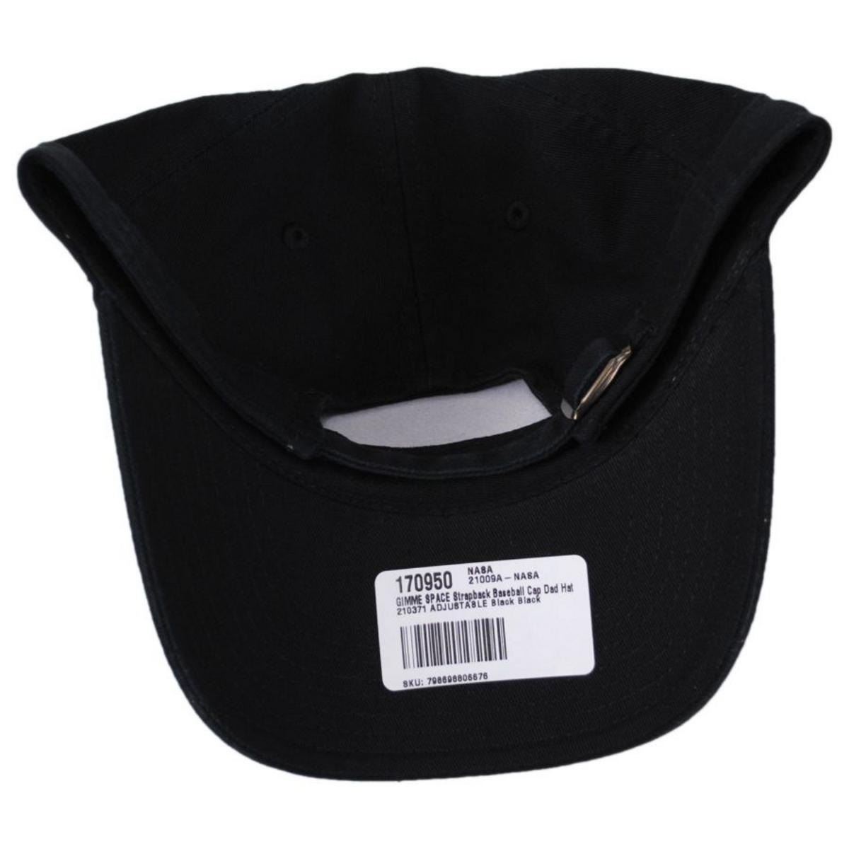 NASA | NASA Gimme Space Cotton Strapback Baseball Cap Dad Hat | 210371 | under | BLACK