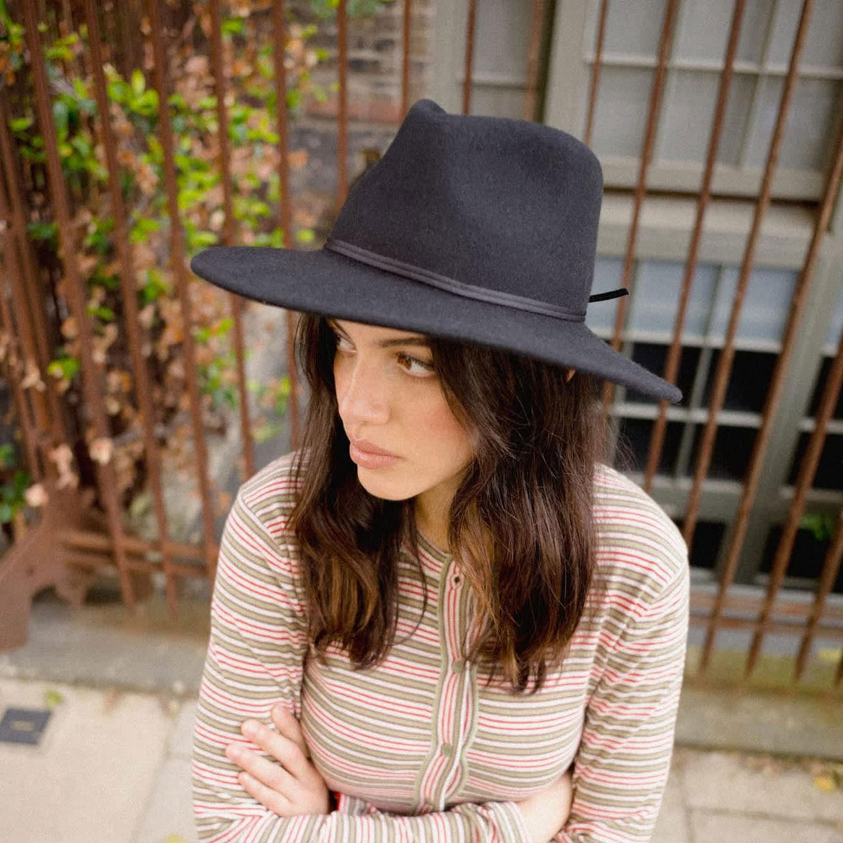 BRIXTON HATS | Juniper Packable Wool Felt Fedora Hat | 123935 | lsfone | BLACK