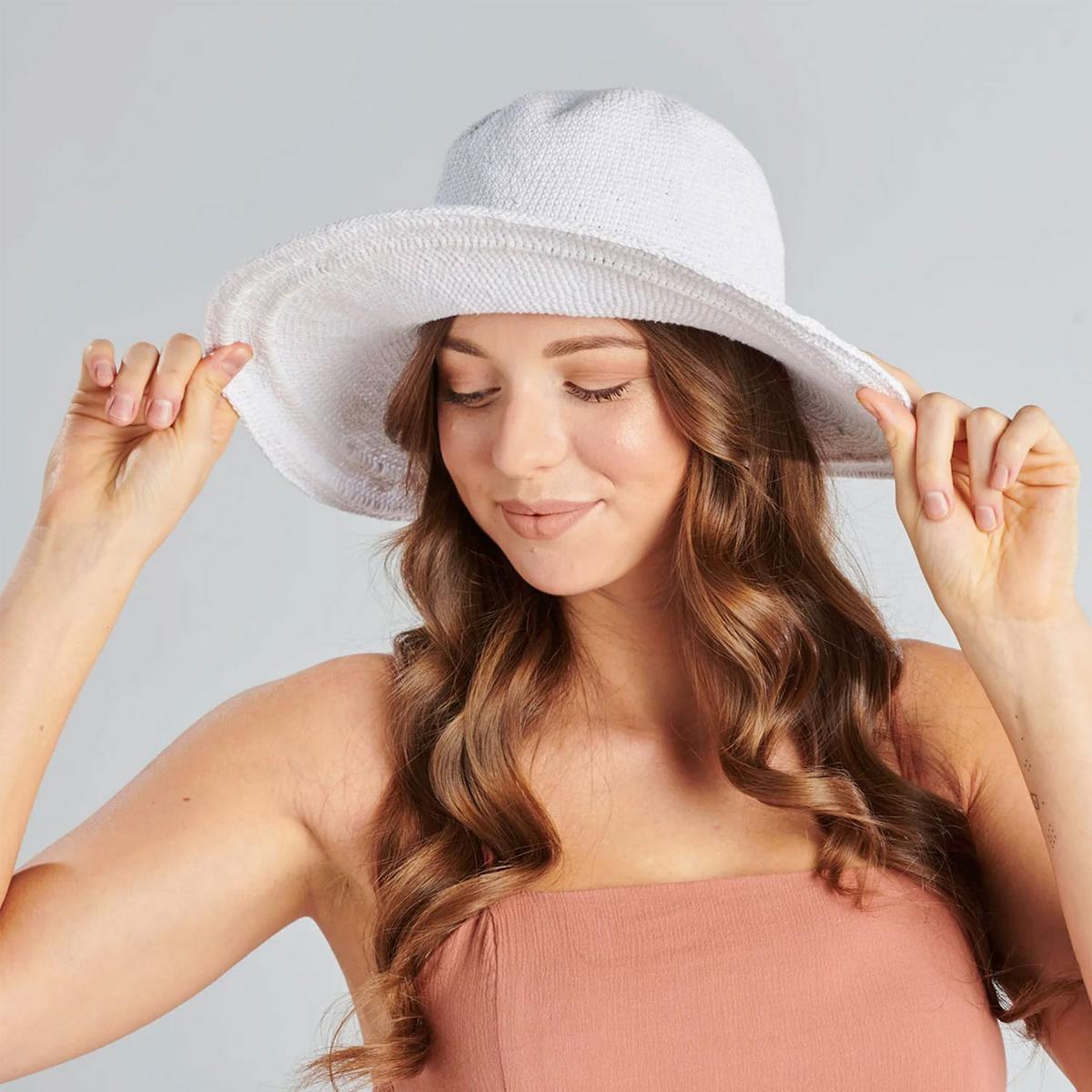 San Diego Hat Company | Bali Cotton Crochet Sun Hat  | 108934 | lsfone | WHITE