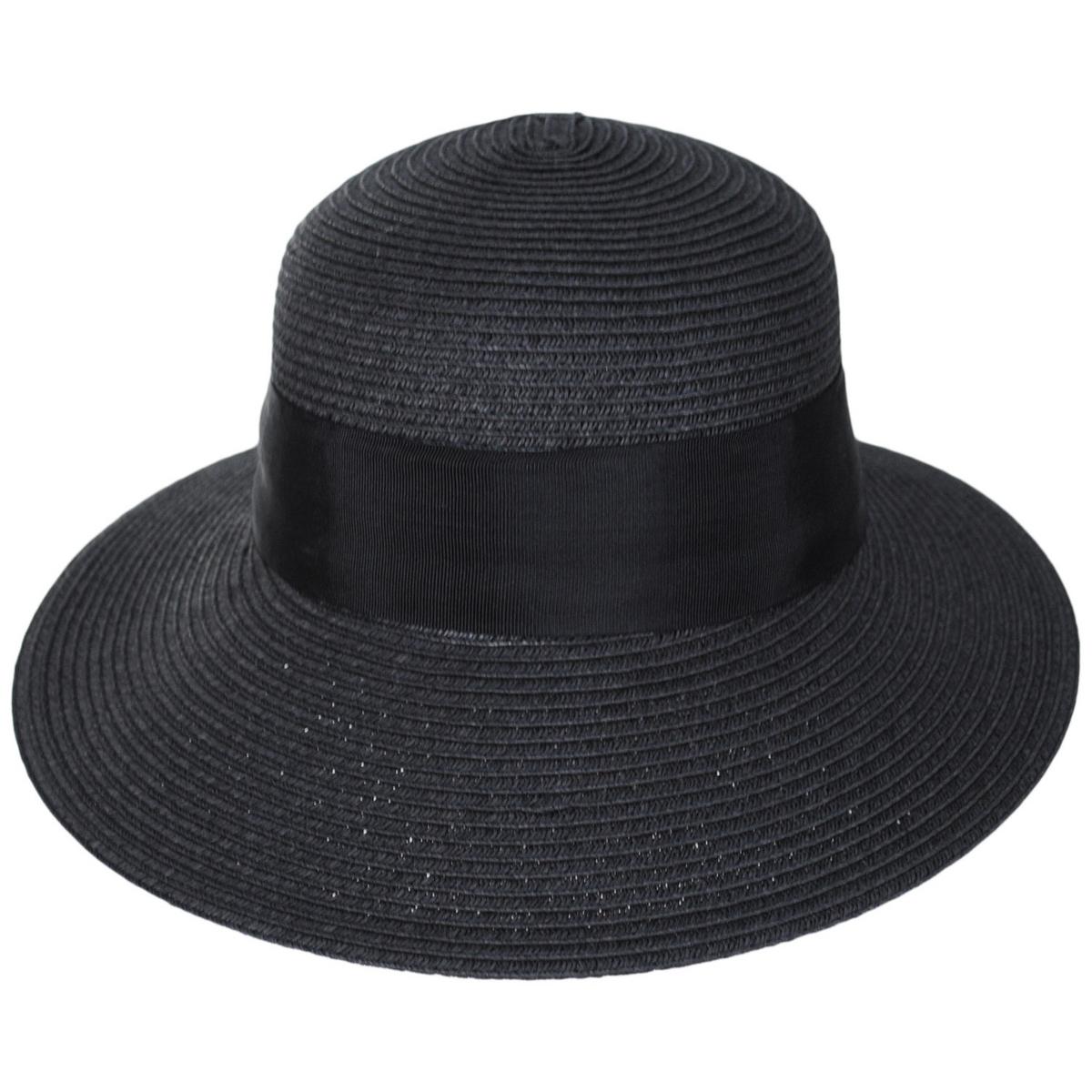Scala | Assymetrical Toyo Braid Facesaver Cap | 101551 | front | BLACK