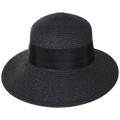 Scala | Assymetrical Toyo Braid Facesaver Cap | 101551 | front | BLACK