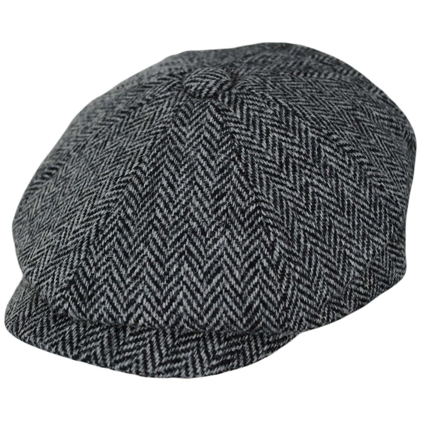 Jaxon & James | Castlebay Harris Tweed Wool Newsboy Cap | 170000 | lead | BLACK/GREY