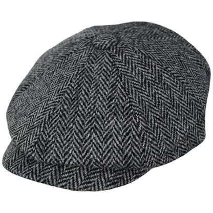 Jaxon & James | Castlebay Harris Tweed Wool Newsboy Cap | 170000 | lead | BLACK/GREY