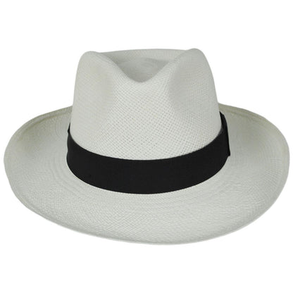 Bigalli | Puerto Bahia Panama Straw Fedora Hat | 129243 | front | WHITE