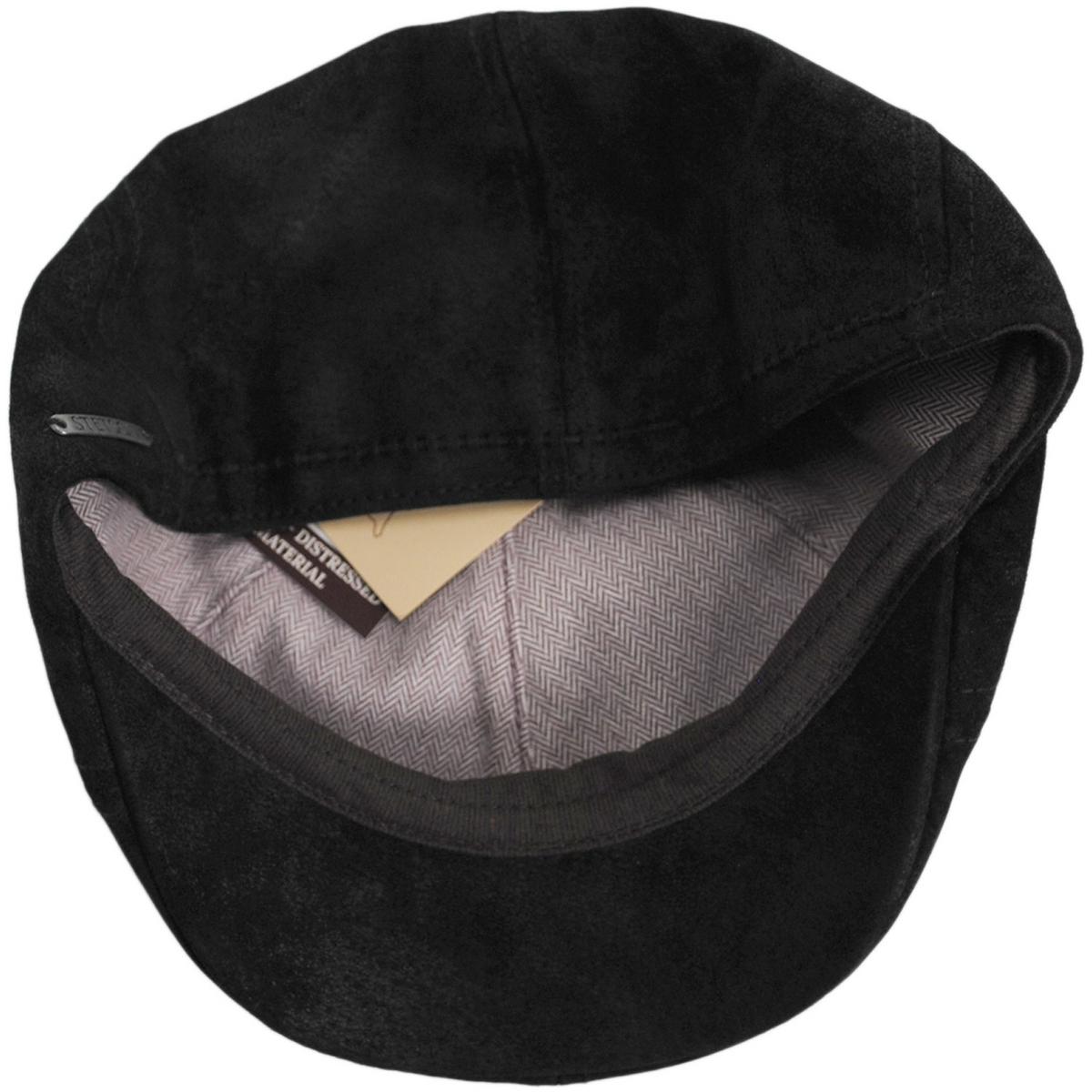 Stetson | Distressed Pigskin Leather Pub Ivy Cap | 160196 | under | BLACK
