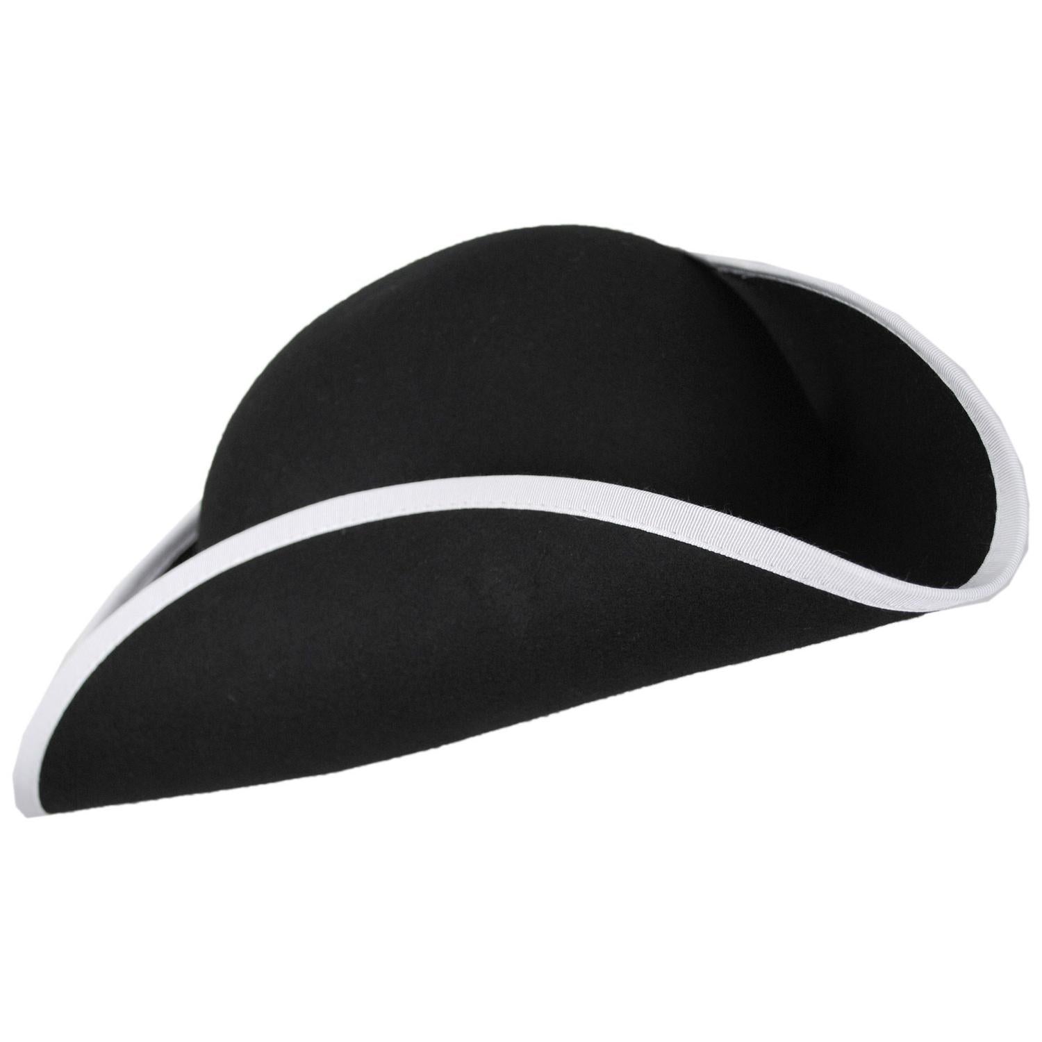 Jaxon Hats | Made in the USA - Classics Wool Felt Tricorn Hat | 191720 | profile | BLACK