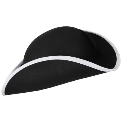 Jaxon Hats | Made in the USA - Classics Wool Felt Tricorn Hat | 191720 | profile | BLACK