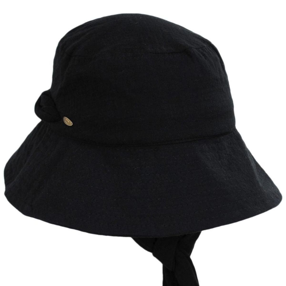 Scala | Bernadette Cotton Bucket Hat | 106438 | lead | BLACK