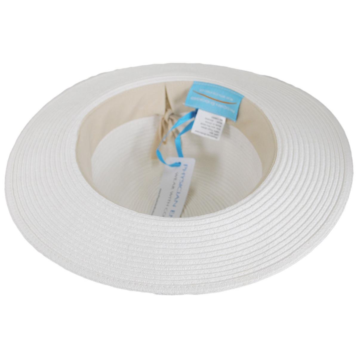 Physician Endorsed | Geneva Toyo Straw Fedora Hat | 102675 | under | WHITE/TAUPE