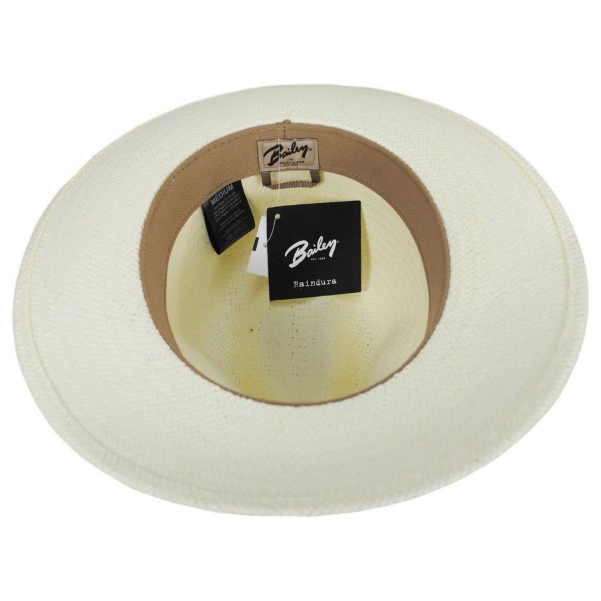 Bailey 1922 | Rothney Raindura Straw Fedora Hat | 127873 | under | IVORY