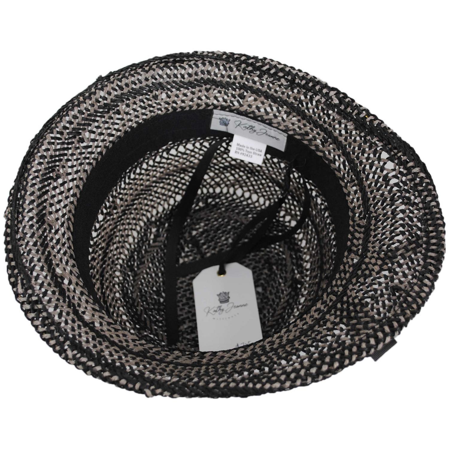 Kathy Jeanne | Two Tone Twisted Toyo Straw Profile Cloche Hat | 100719 | under | GREY MIX