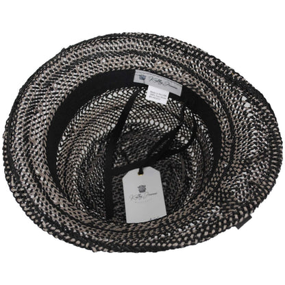 Kathy Jeanne | Two Tone Twisted Toyo Straw Profile Cloche Hat | 100719 | under | GREY MIX