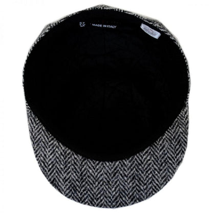 Stefeno Hats | Herringbone Harris Tweed Wool Ascot Cap | 171528 | under | GREY