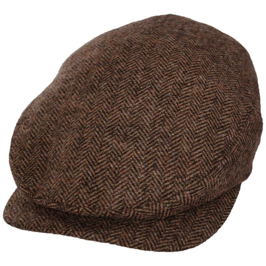 Jaxon Hats | Square Bill Herringbone Wool Ivy Cap | 167755 | lead | BROWN