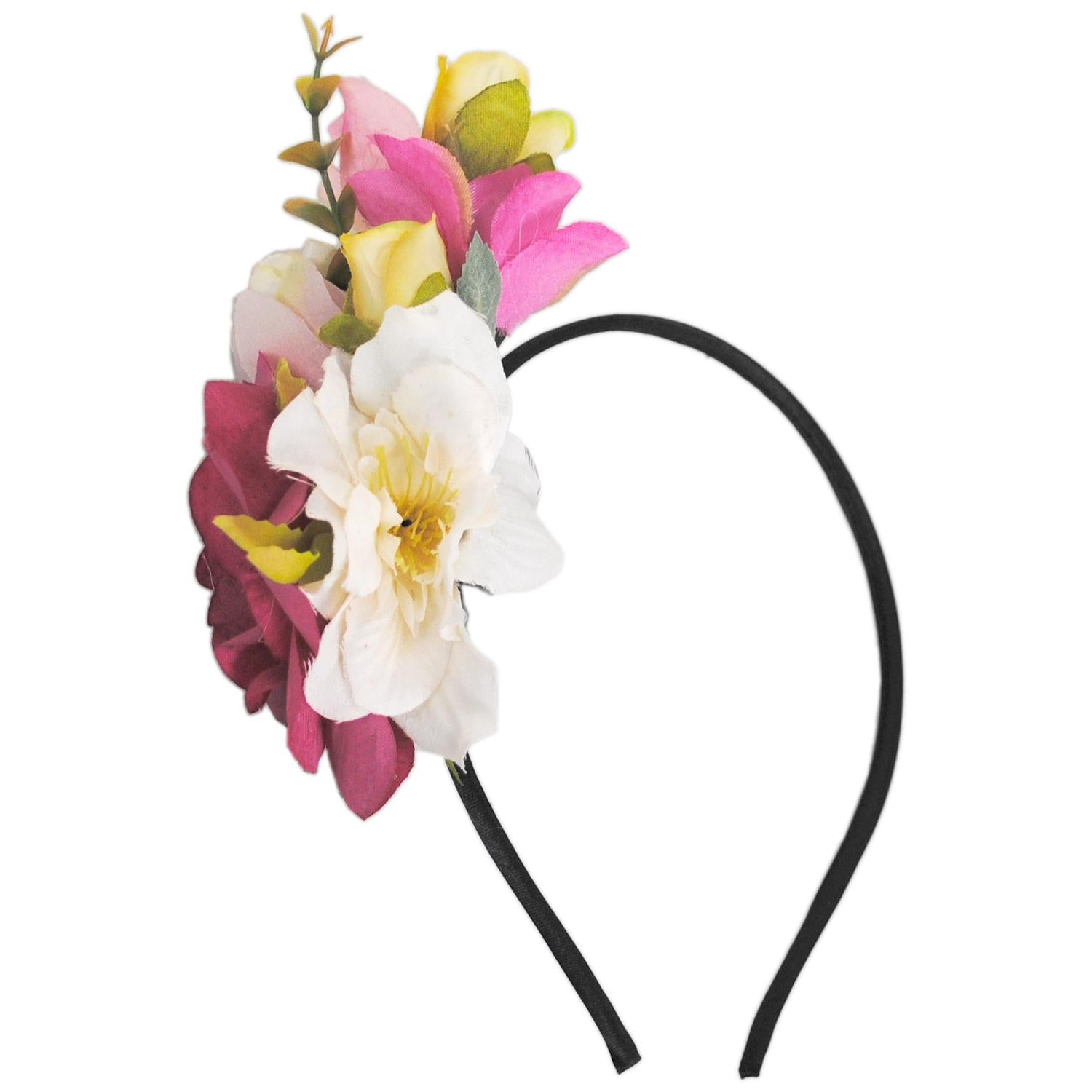 Jeanne Simmons | Flower Bouquet Fascinator Headband | 120719 | lead | PINK